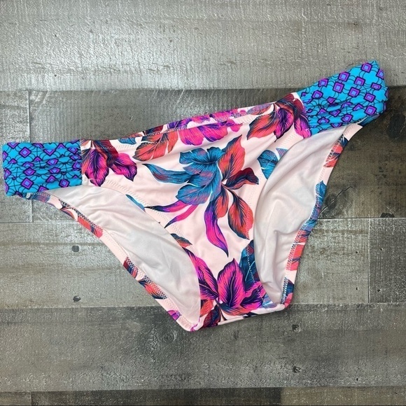 NWOT Shade & Shore Multicolored Palm Leaf Bikini Bottom XS - Picture 2 of 9